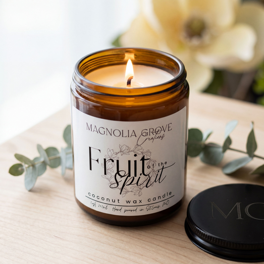 Fruit of the Spirit Candle | 7oz Coconut Wax Candle | Sweet Orange Cherry Vanilla Scent