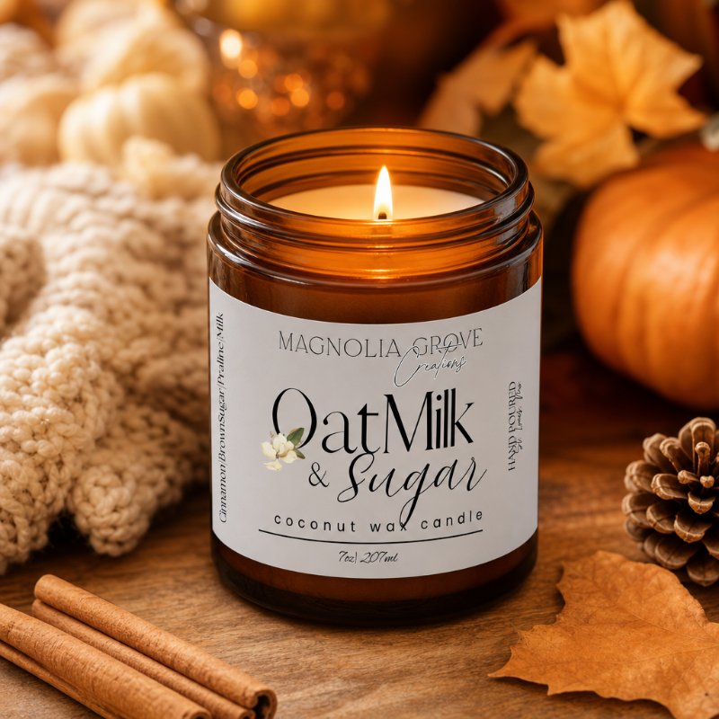 Oatmilk & Sugar Candle | Cinnamon Brown Sugar Praline | Hand-Poured Coconut Candle