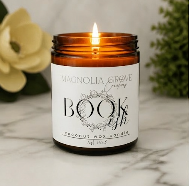 Bookish Hand-Poured Coconut Wax Candle | 7oz Library Inspired Scent