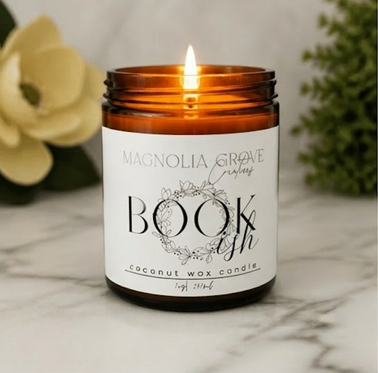 Bookish Hand-Poured Coconut Wax Candle | 7oz Library Inspired Scent
