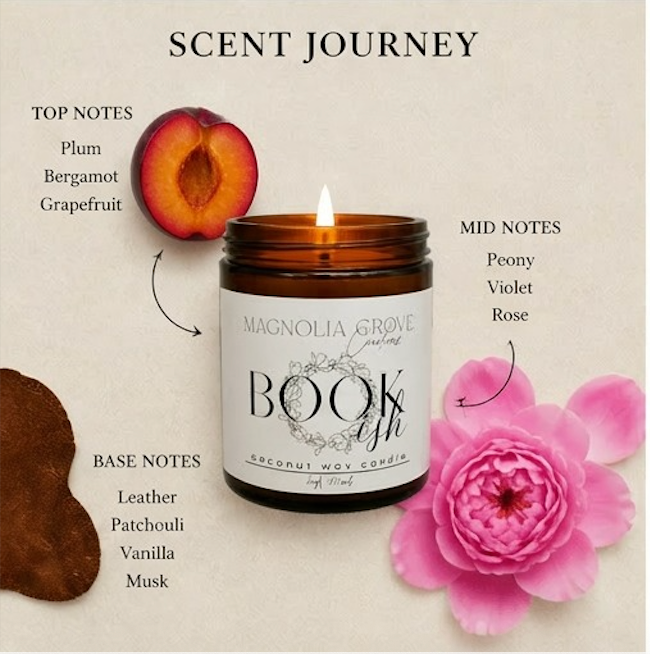 Bookish Hand-Poured Coconut Wax Candle | 7oz Library Inspired Scent