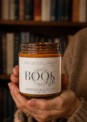 Bookish Hand-Poured Coconut Wax Candle | 7oz Library Inspired Scent