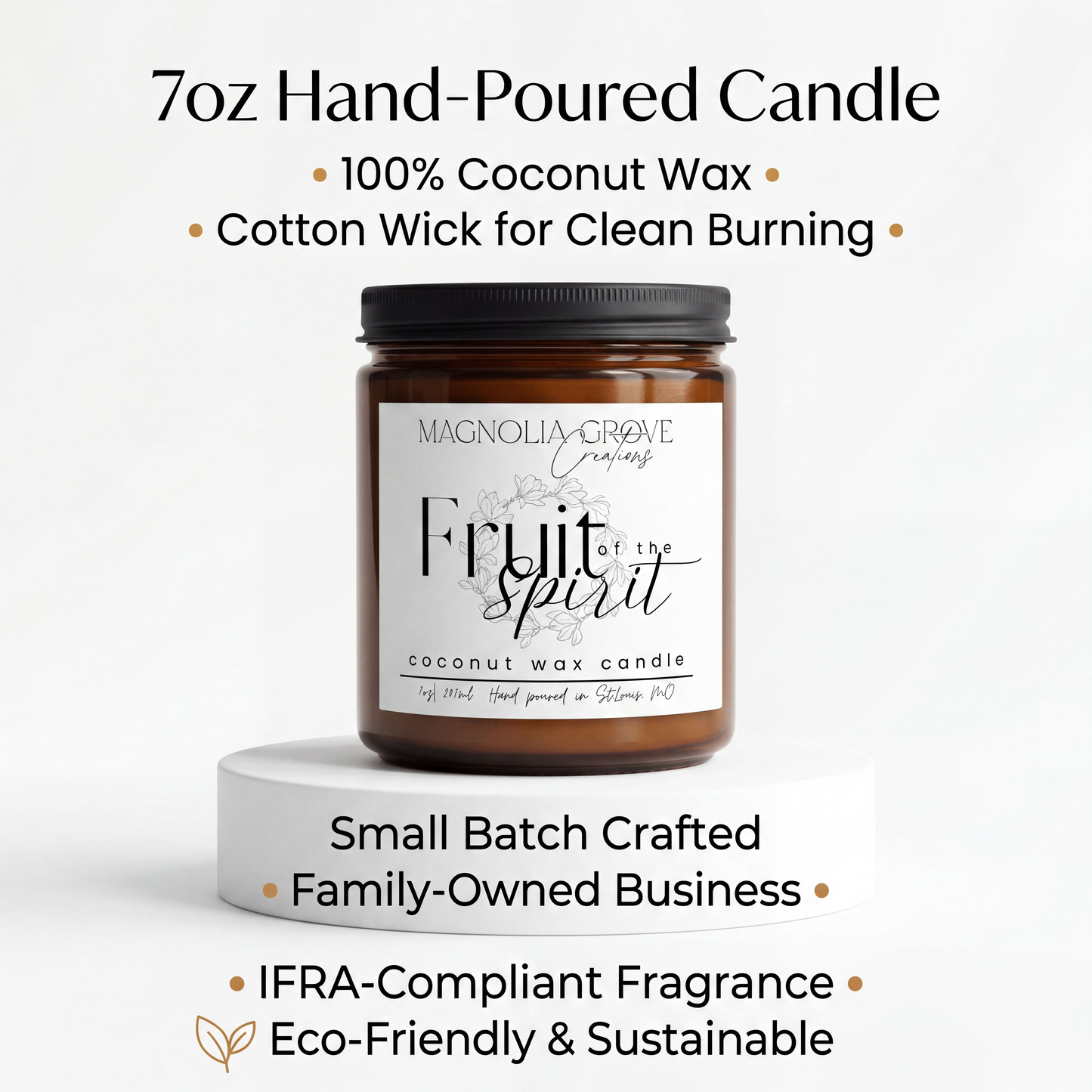 Fruit of the Spirit Candle | 7oz Coconut Wax Candle | Sweet Orange Cherry Vanilla Scent