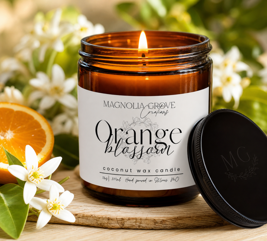 Orange Blossom Candle | 7oz Coconut Wax Candle | Neroli Jasmine Floral Scent