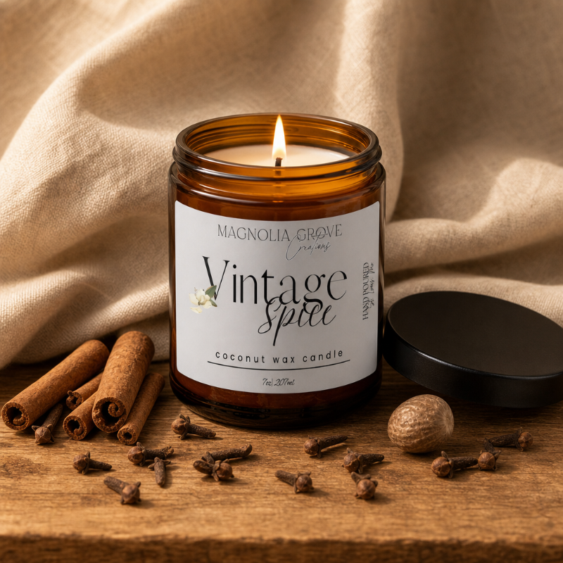 Vintage Spice — 7oz Hand-Poured Coconut Wax Candle
